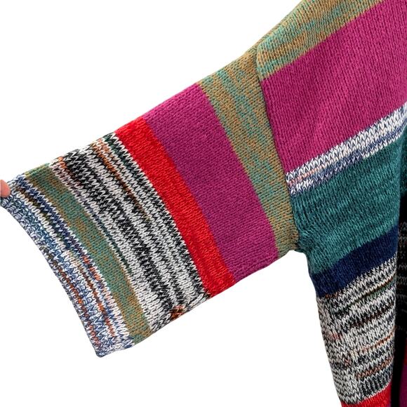 Knox Rose Striped Knit Turtleneck Sweater Colorful Dopamine Festive Christmas 2x - Picture 5 of 11